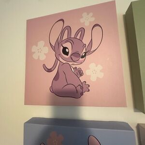 Pink Cartoon Character Wall Art